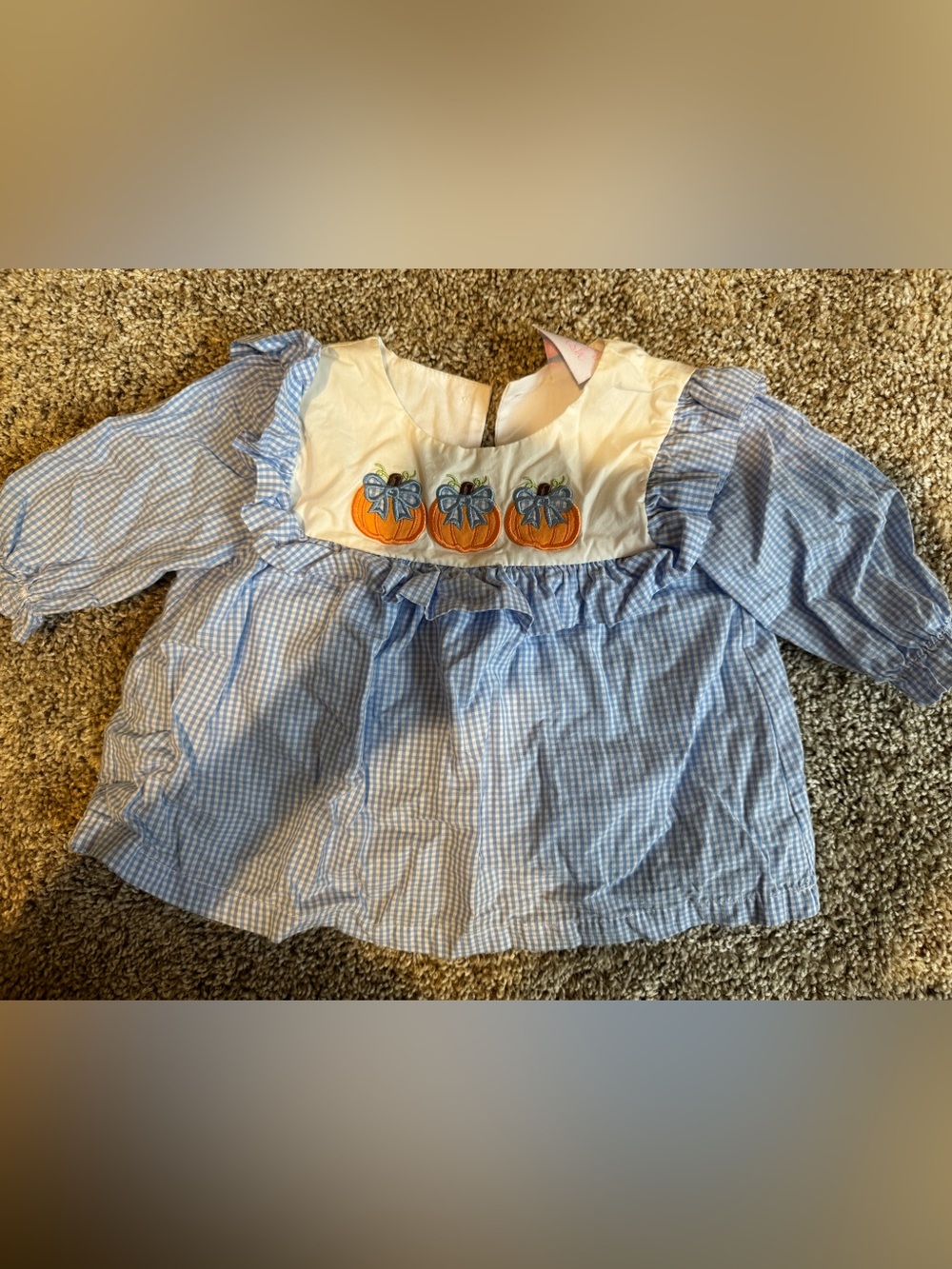 Blue Gingham Girls' Pumpkin shirt